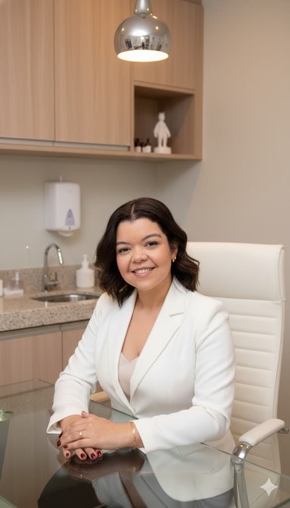 Dra. Letícia Choze Calil em seu consultório